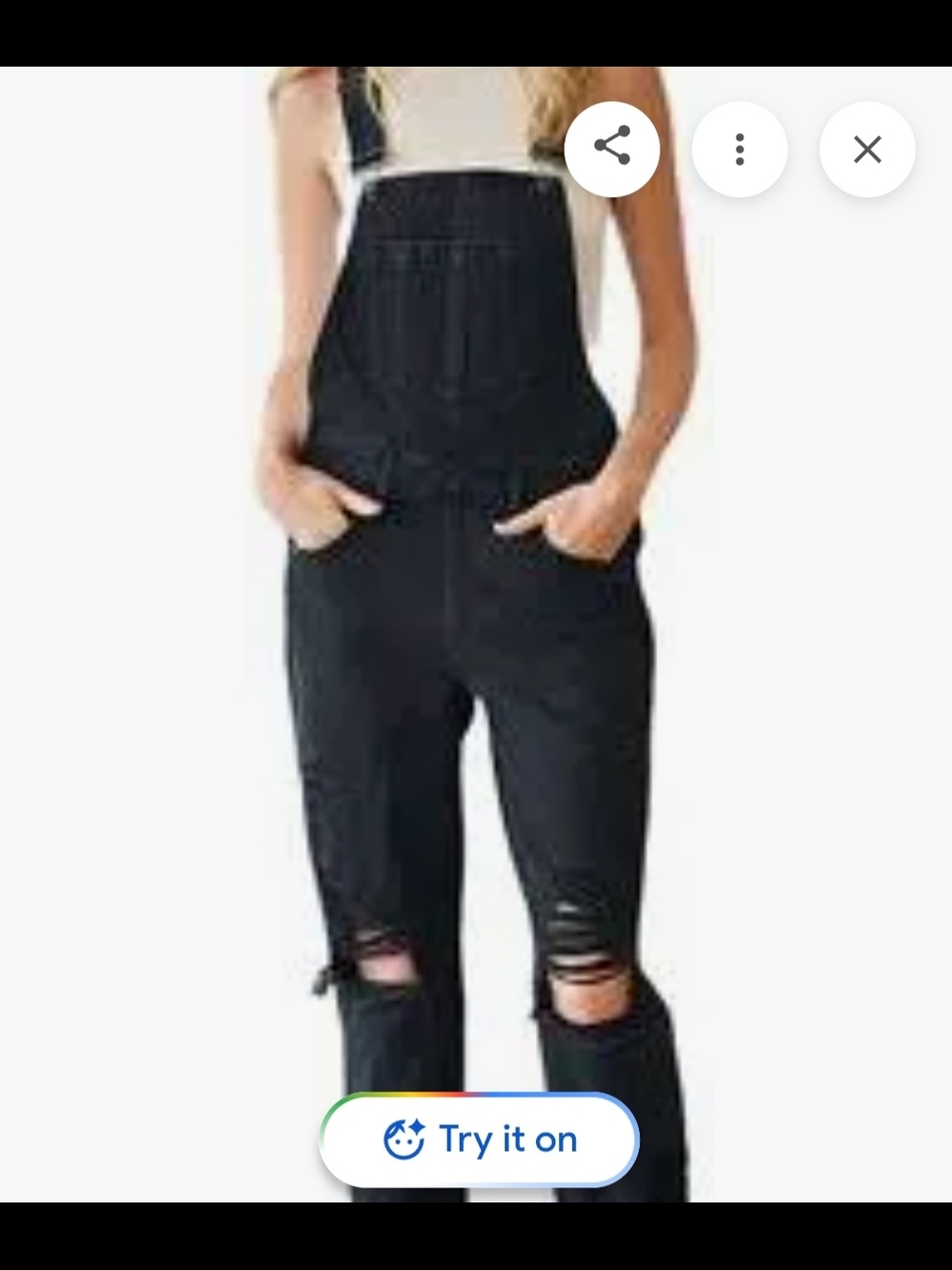 Mica Los Angeles Black Denim Women’s Overalls with Bib Front